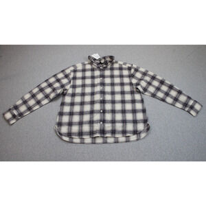 Banana Republic Shirt Womens Size Small Plaid Button Front Ruffled NWT